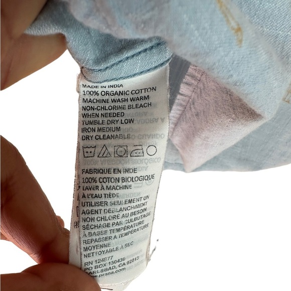 PrAna Mens 100% Organic Cotton Slim Fit‎ Short Sleeve Button Down Shirts Size M - Picture 6 of 10